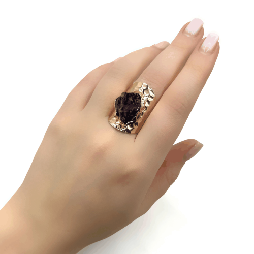 Кольцо ДИНОСА с необработанным аметистом фото 5