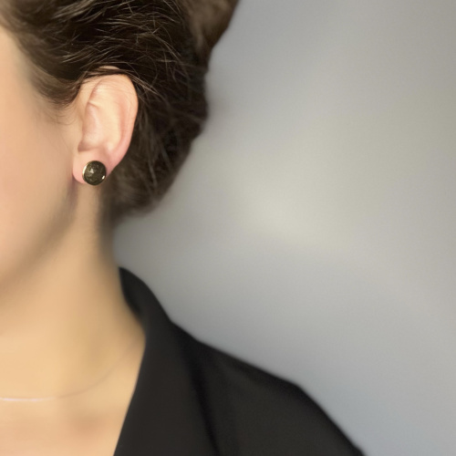 Серьги пусеты ДИНОСА с лабрадоритом —  фото 3