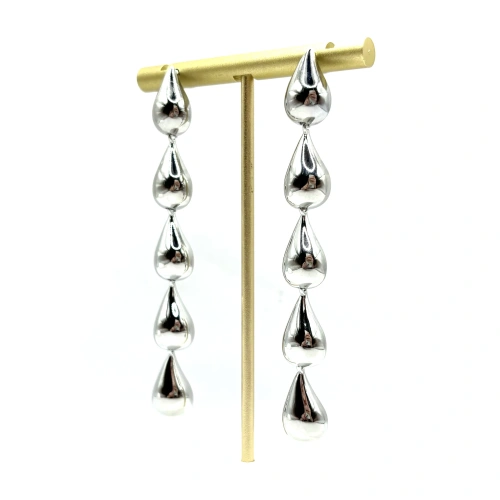 Удлиненные серьги на гвоздиках —  фото 3