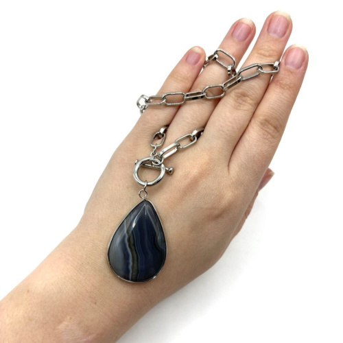 Колье ДИНОСА с агатом фото 3