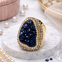 Кольцо ДИНОСА с друзой кварца