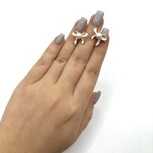 Серьги ДИНОСА с речным жемчугом и эмалью —  фото 3