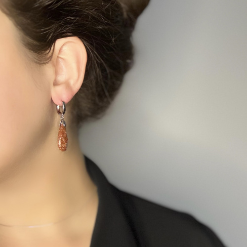 Серьги ДИНОСА с авантюрином —  фото 4