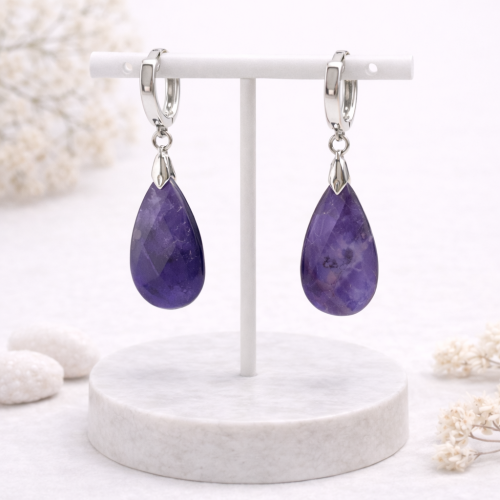 Серьги ДИНОСА с аметистом — 