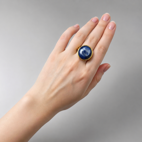 Безразмерное кольцо с кианитом фото 4