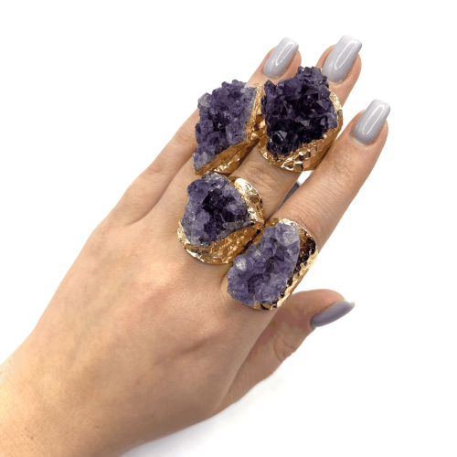 Кольцо ДИНОСА с друзой аметиста фото 4