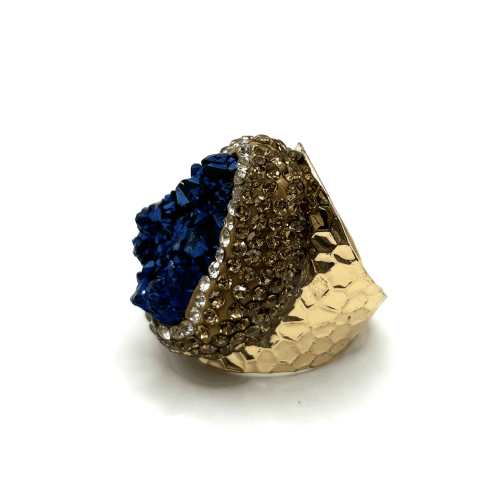 Кольцо ДИНОСА с друзой кварца фото 2