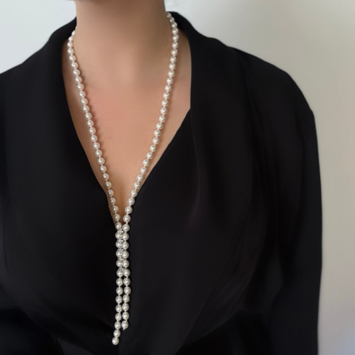 Бусы-галстук ДИНОСА с перламутром фото 4