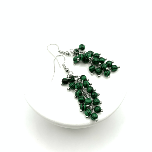 Серьги ДИНОСА с малахитом —  фото 3