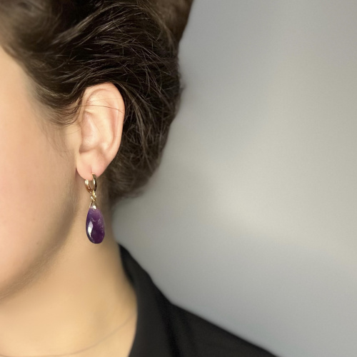 Серьги ДИНОСА с аметистом —  фото 3