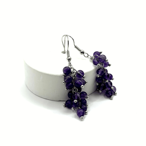 Серьги ДИНОСА с аметистом —  фото 2