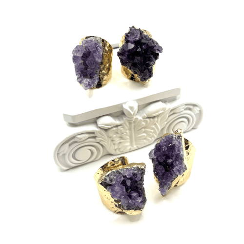 Кольцо ДИНОСА с друзой аметиста фото 3