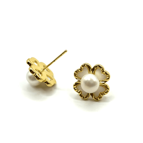 Серьги ДИНОСА с речным жемчугом и перламутром —  фото 2