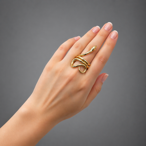 Кольцо в форме змеи фото 3