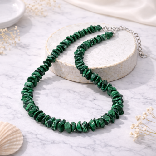 Бусы ДИНОСА с малахитом