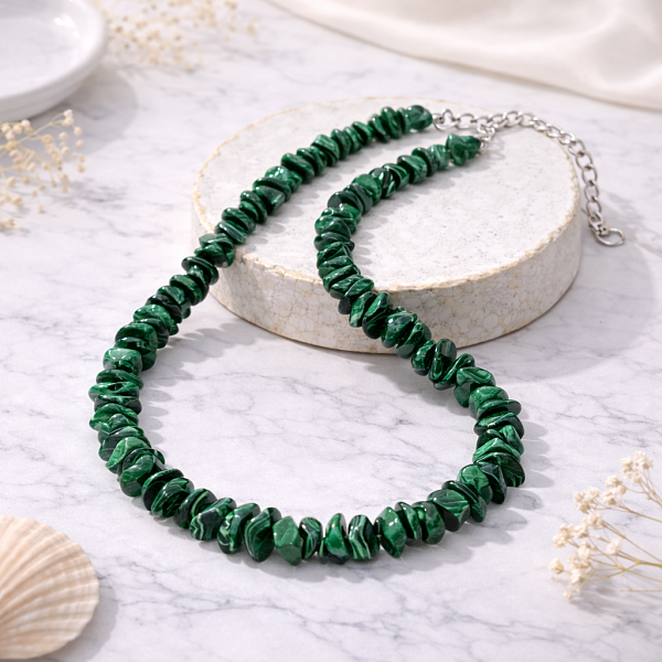 Бусы ДИНОСА с малахитом