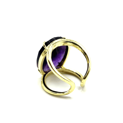 Кольцо ДИНОСА с крупным аметистом фото 2