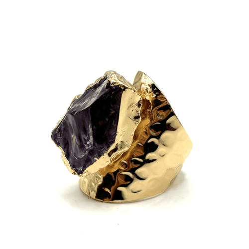 Кольцо ДИНОСА с необработанным аметистом фото 2