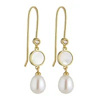 Серьги ДИНОСА с речным жемчугом и эмалью