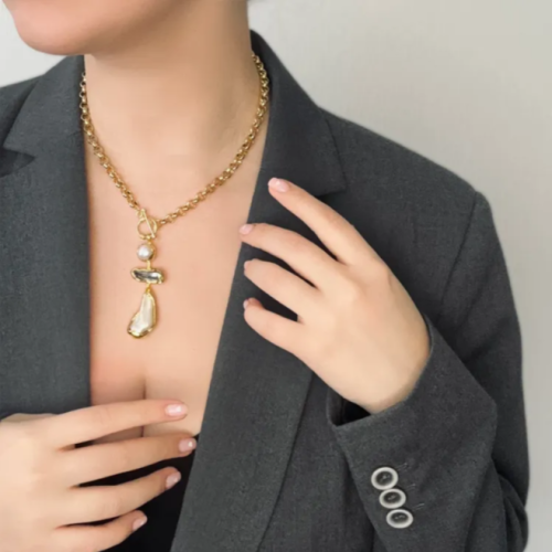 Колье ДИНОСА с крупным барочным жемчугом фото 4