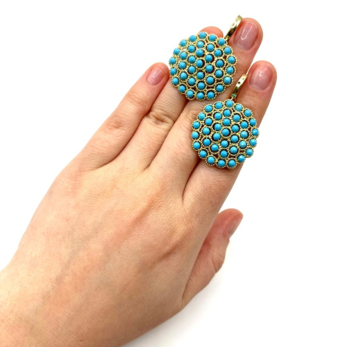 Серьги ДИНОСА с голубым агатом —  фото 3