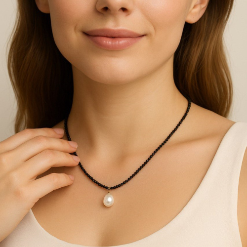 Колье ДИНОСА со шпинелью и речным жемчугом фото 4