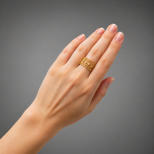 Безразмерное ажурное кольцо фото 3