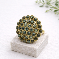 Кольцо ДИНОСА круглое с натуральной бирюзой