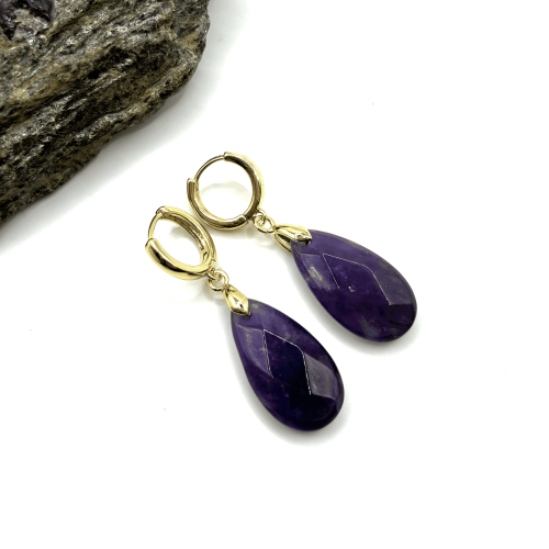 Серьги ДИНОСА с аметистом — 