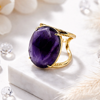 Кольцо ДИНОСА с крупным аметистом